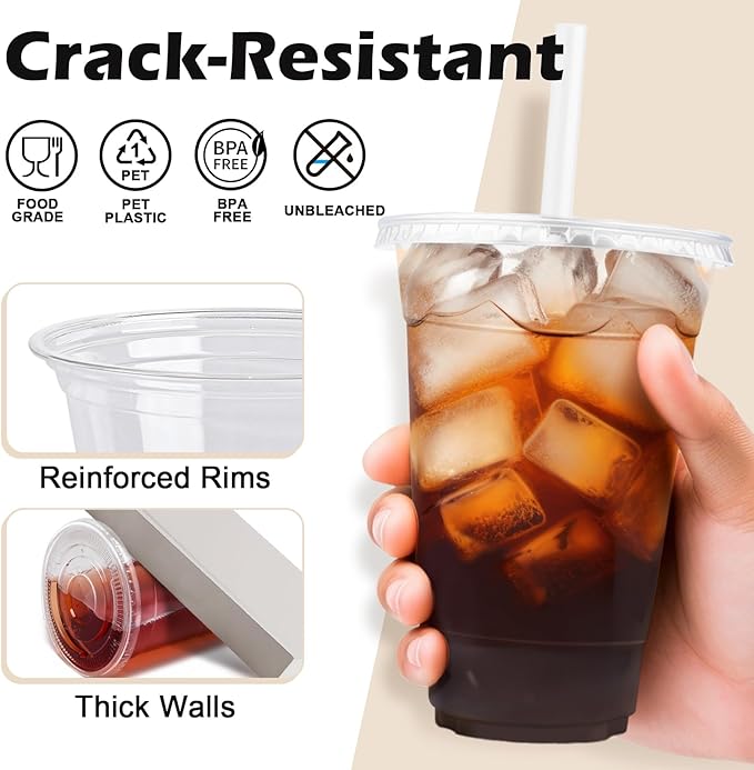 Lamosi 500 Pack 16 oz Clear Plastic Cups - Image 3