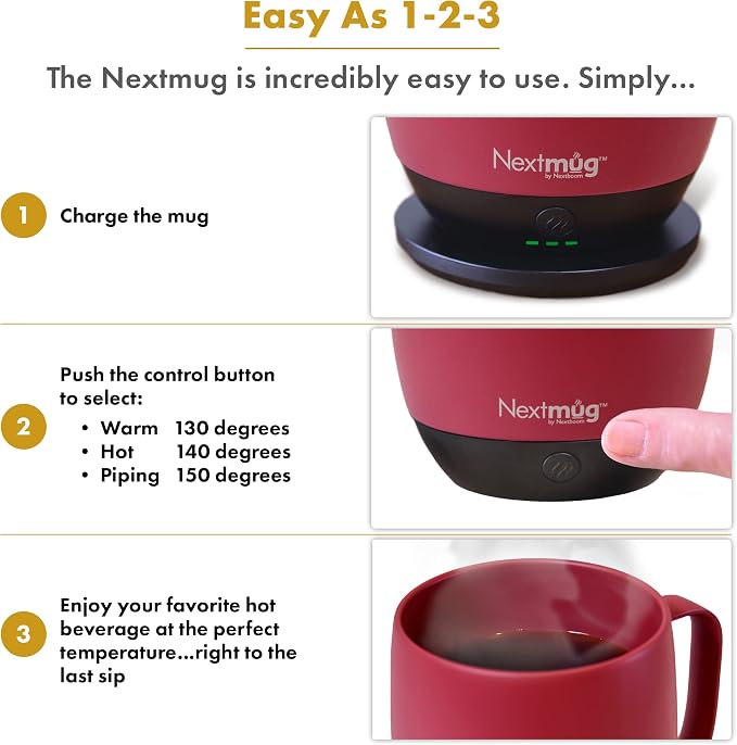 Nextmug - Temperature-Controlled, Self-Heating Coffee Mug - Image 4
