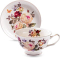 Tea Cups and Saucers, 10 OZ Bone Vintage Porcelain Coffee Cup by Unknown