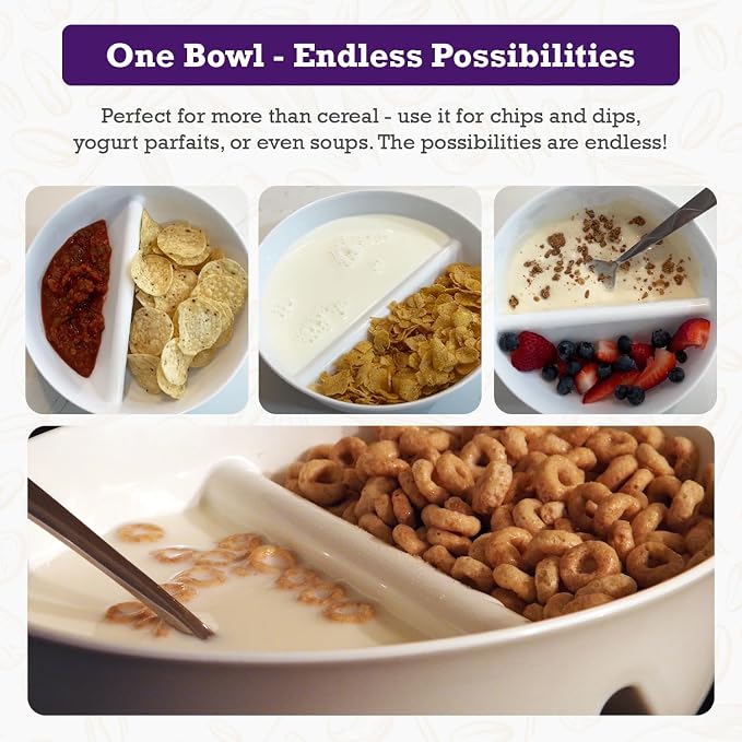 3 Pack - Just Crunch Anti-Soggy Cereal Bowl - Keeps Cereal Fresh & Crunchy | - Image 6