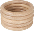 FoDau770 5pcs Natural Beech Wooden Rings, Unfinished Solid Wood Rings Heavy by FoDau770