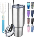 40 oz Tumbler with Lids and Straws, Stainless Steel Insulated Coffee Tumbler by GUDEMAO