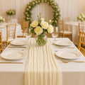 10FT Beige Cheesecloth Table Runner 120 Inch Rustic Boho Gauze Cheese Cloth by HQ-SITE