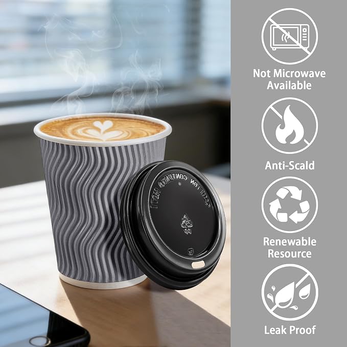 BYSNOW 500 Pack 12 oz Paper Coffee Cups - Image 3