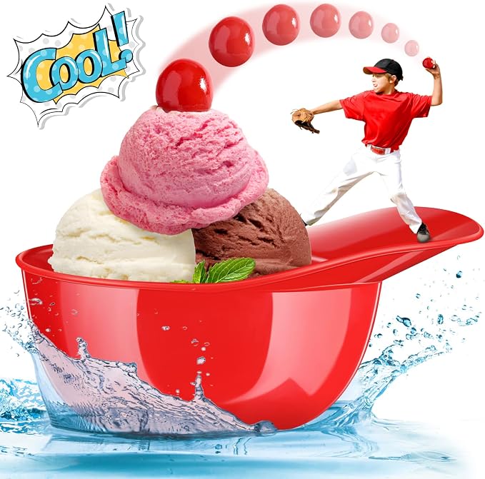 Ice Cream Dessert Baseball Cap Bowls Baseball Helmet Snack Bowl 8 oz Mini Party - Image 5