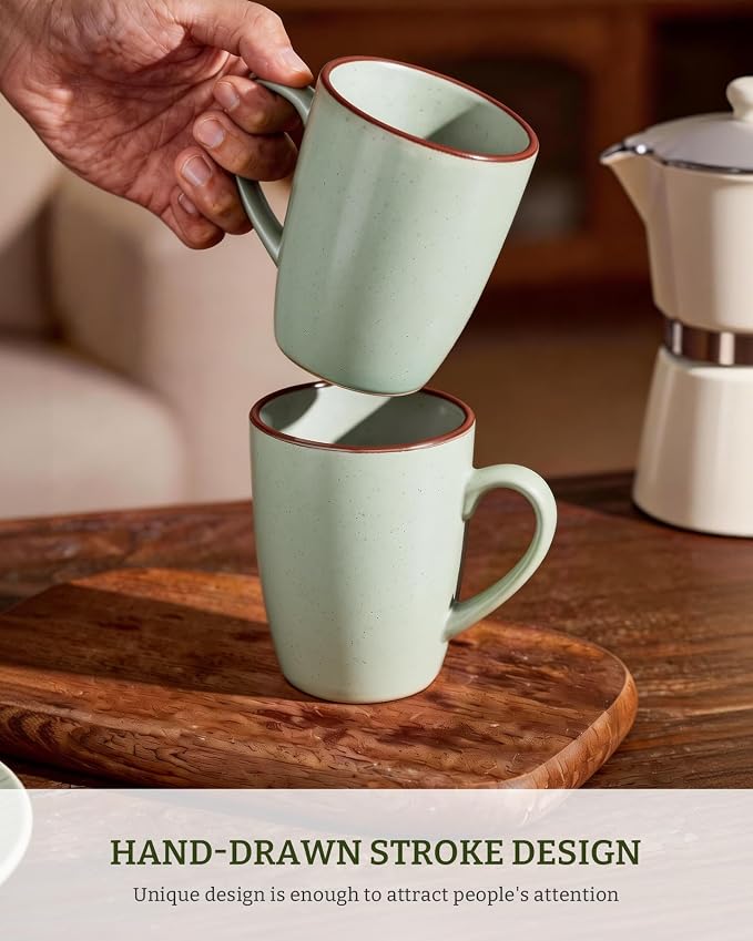 famiware Venus Coffee Mugs Set of 6, 13 oz Ceramic Stoneware Mug Cup Set | - Image 3