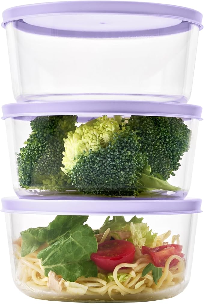 6-Piece Glass Food Storage Containers Set | 4-Cup, Leakproof | Microwave - Image 2