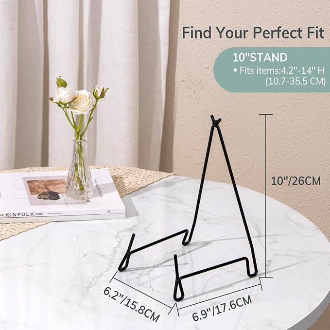 2 Pack Bowl Display Stand, 10 Inch Iron Bowl Holder, Plate Stand | - Image 2