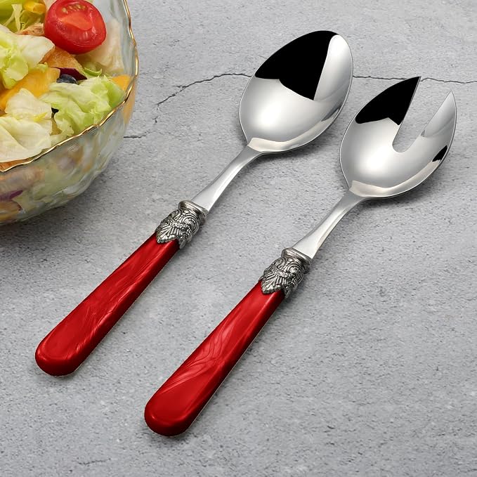 2-piece Salad Servers Stainless Steel Salad Serving Set Salad Fork and Spoon - Image 4