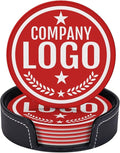 Custom Leather Coasters with Logo by Handmade