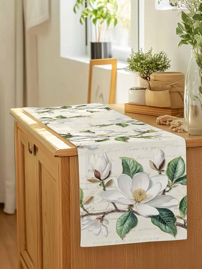 Vintage Floral Spring Table Runners 60 Inches Long, Rustic Botanical Table - Image 7