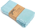 ACCENTHOME Blue Cotton Linen Napkin Set of 6 18x18 inch Dinner Napkins - Washable Soft Premium Hotel Quality Reusable Napkins Perfect Table Napkins for Family Dinners, Weddings & Everyday Use