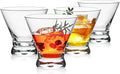Martini Glasses Set of 4, 8oz Stemless Martini Cocktail Glasses by PureGlassPureStyle