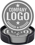 Custom Leather Coasters with Logo by Handmade