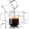 Glass Coffee Mugs, 8 oz iced coffee cups, Glass Mugs by BWODYAY