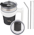 Konokyo 10 oz Tumbler with Handle and Straw, Insulated Travel Mug | Day Night; by Konokyo