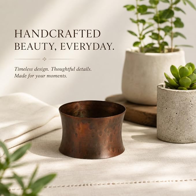 ITOS365 Handmade Round Hammered Antique Napkin Rings Holder - Image 6