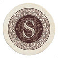 Thirstystone Monogram Round Natural Sandstone Coaster 4 Pack | 4" Diameter by Thirstystone