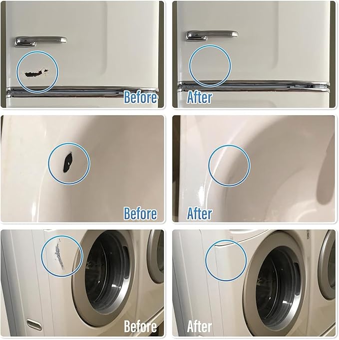 Porcelain Sink Touch Up Paint, High-Gloss Porcelain Repair Kit White & Appliance Paint for Chips, Scratches, Cracks and Spots on Enamel, Acrylic, Porcelain in Kitchen and Bathroom (Antique White)