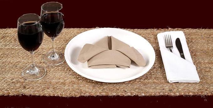 Pack of 1 Handwoven Oval Jute Braided Table Runner 13 x 24 Inch, 100% Natural - Image 4