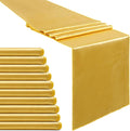 Gold Satin Table Runners 10 Pack 12x108 inch Silk Smooth Fabric | Bright Satin by B-COOL