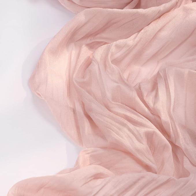 DeZerlor Dusty Pink Cheesecloth Table Runners 4 Pack Summer Boho Runners | - Image 3