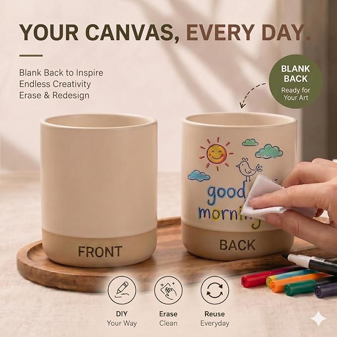 7oz 8oz Ceramic Mug Cups with DIY Canvas - Image 5