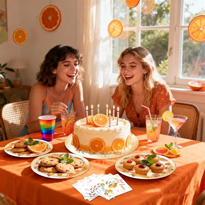 EUOYUFO 96Pcs Aperol Sprit Party Decorations Tableware Set Just A Spirity Older - Image 6