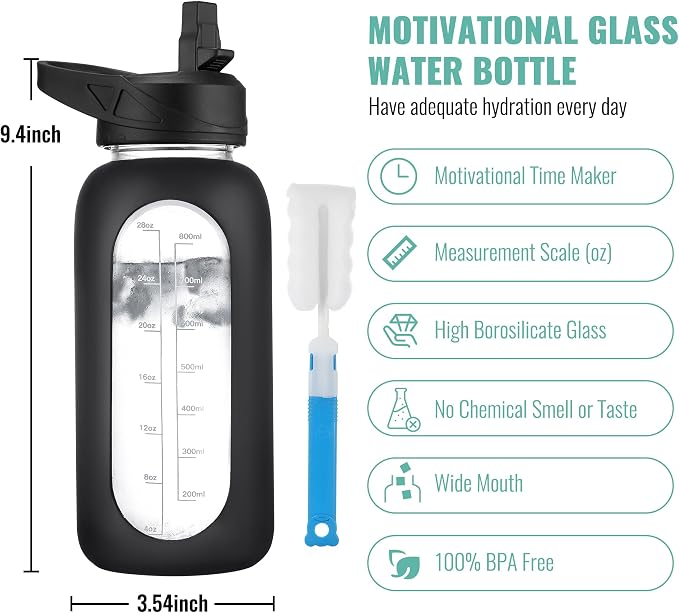 CIVAGO 40 oz Glass Water Bottle - Image 3