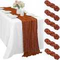 6 Pcs Cheesecloth Table Runner 10FT Terracotta Runner by Sunnyline