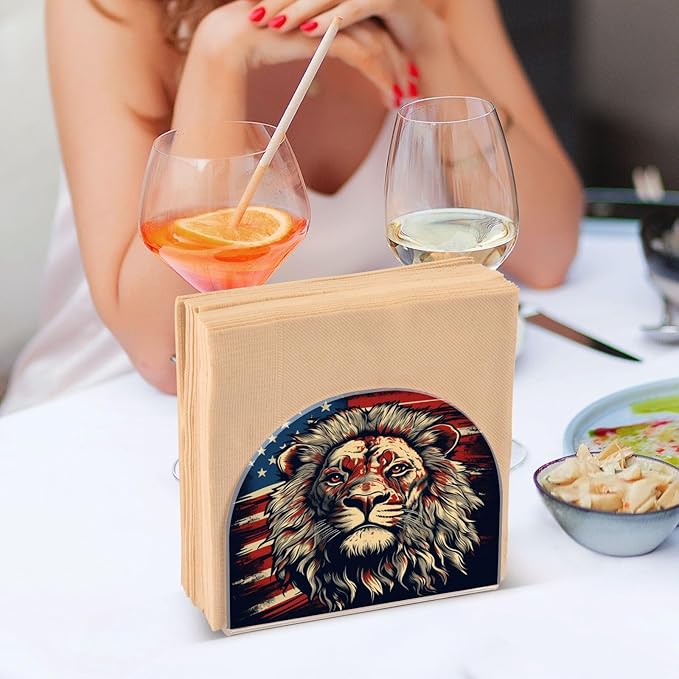 Napkin Holder Lion National Flag Crystal Clear Acrylic Napkin Holders Paper Napkin Holder Dining Table Dispenser for Kitchen Restaurant Home Decor Bar Accessories