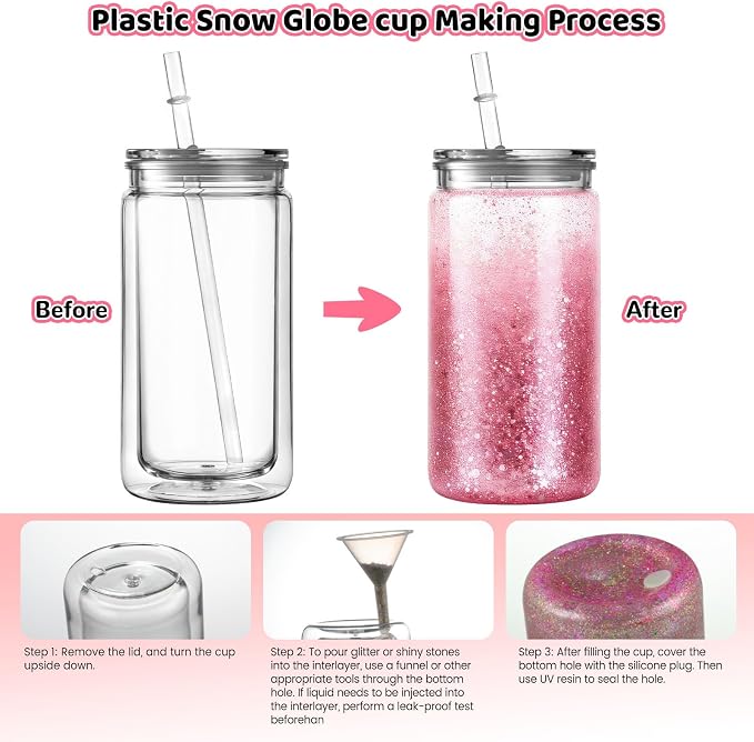 20 Pack Bulk 16oz Snow Globe Tumblers - Image 4