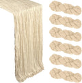 6 Pack Beige Cheesecloth Table Runner 10Ft Gauze Cheese Cloth Table Runner by Heneger