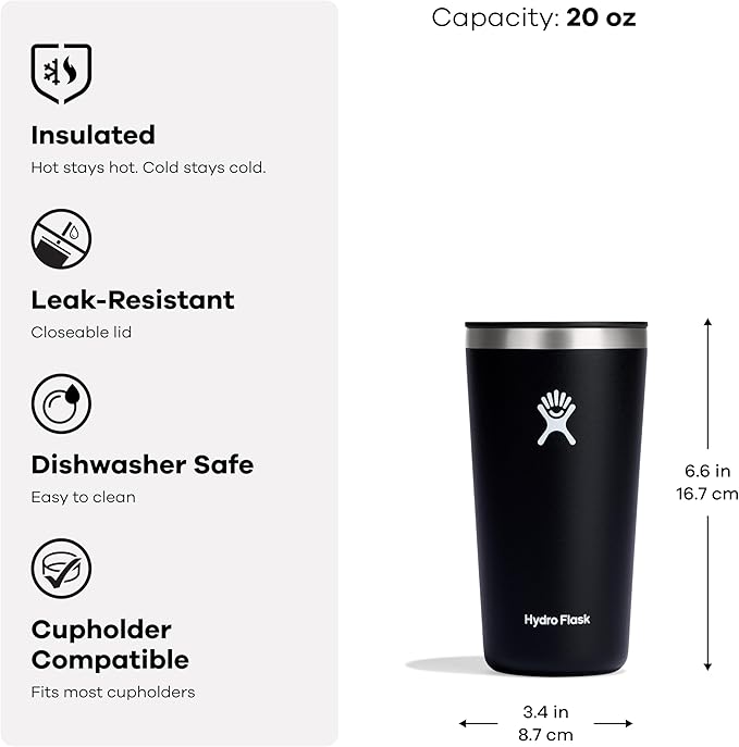 Hydro Flask All Around Tumbler Press-in Lid, Insulated Travel Mug, Stainless - Image 7