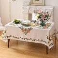 patdrea Designer Vintage Linen Rectangle Tablecloth,French Floral Tablecloths,Wrinkle Free Table Cloth,Decorative Table Cover Cloth for Kitchen,Dining,Tea Party,Home,Christmas,67"*118"