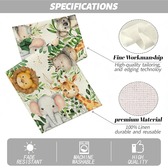 Elephant Giraffe Baby Shower Table Runner, Seasonal Spring Decoration | Tables - Image 2