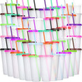 Honeydak 60 Pack Tumbler with Straw and Lid Bulk Cups by Honeydak