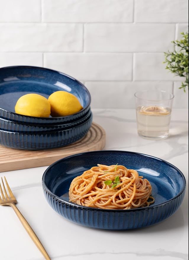 famiware Starlight Large pasta bowls set of 4, Serving Bowls - Image 4