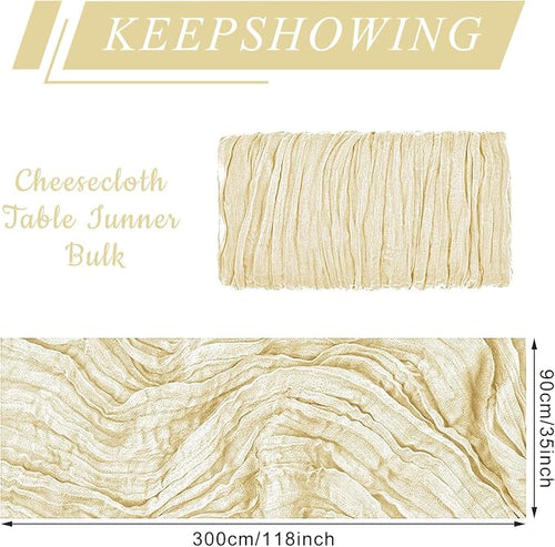 1 Pack Cheesecloth Table Runner 10Ft Christmas Gauze Boho Table Runners - Image 2