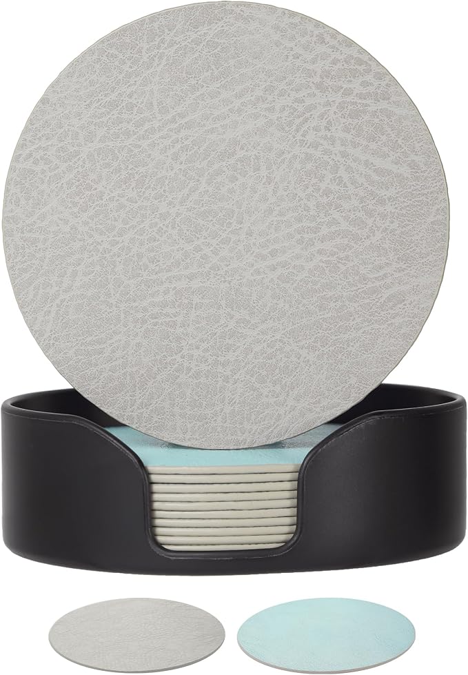 Leetaltree Reversible Leather Coasters Set of 12 - Image 8