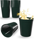 PartyPrints 10 Pack 16 oz Dark Green Reusable Blank Plastic Cups, Stadium Cups by PartyPrints