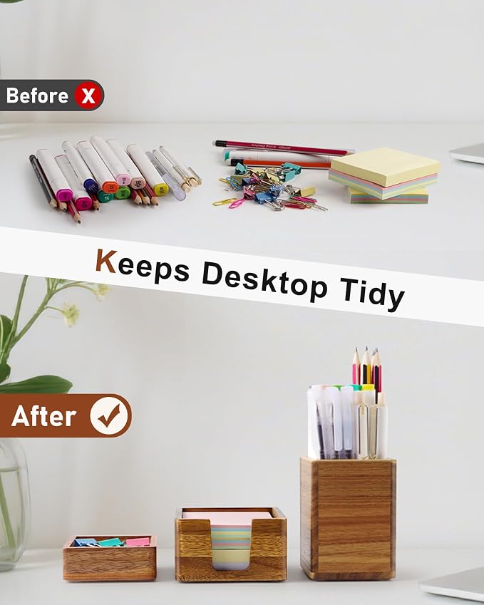 Acacia Wood Desk Organizer Set - Image 5
