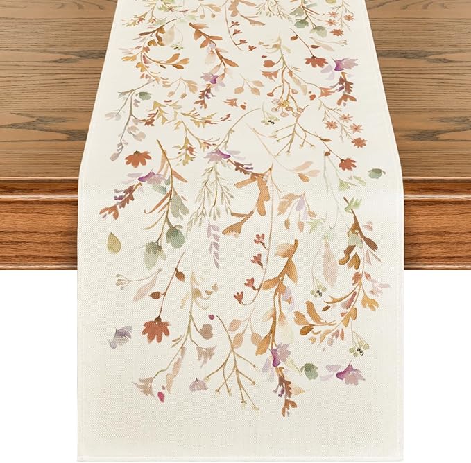 Artoid Mode 210 GSM Fall Table Runner 13x72 Inch Home Party Decor | Floral by ArtoidMode