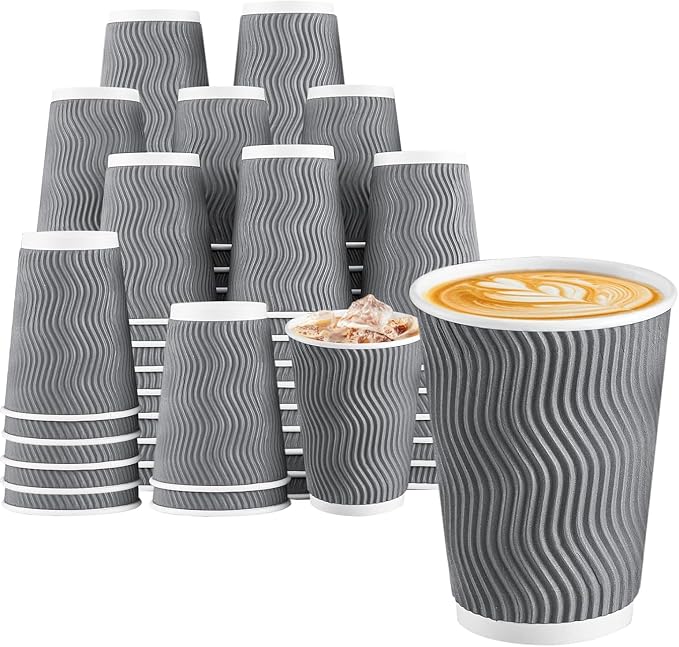 Lamosi 500 Count 8 oz Insulated Coffee Cups, Disposable Paper Cups No Lids | by BuyNow