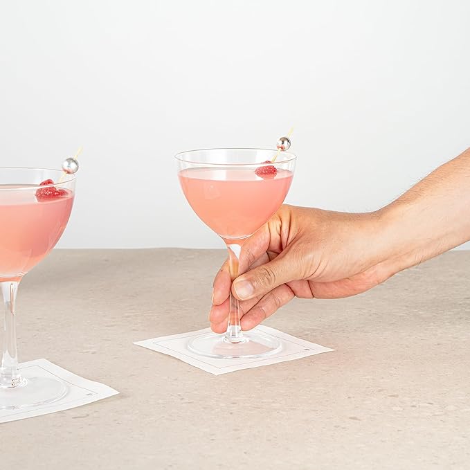Restaurantware-Vetri 8 Ounce Nick And Nora Glasses, 6 Dishwashable Martini Glasses - No Lead, Vintage Inspired, Clear Glass Cocktail Drinkware, For Hosting Parties, Serve Whiskey, Gin And More