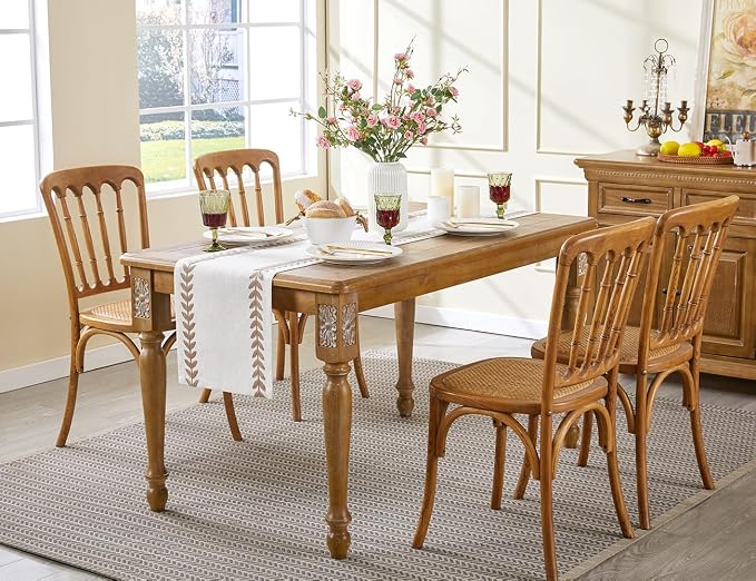 Linen Embroidered Table Runner, Taupe Table Runners 60 Inches Long | Linen - Image 6