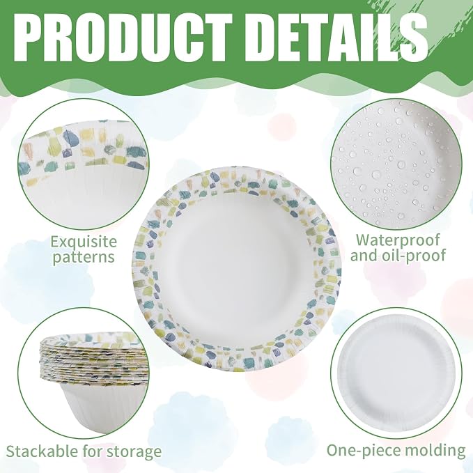 30 Count 8oz Paper Bowls, Disposable Bowls Microwaveable, Soak Proof and Cut - Image 5