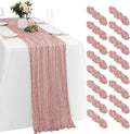 16 Pack Dusty Pink Cheesecloth Table Runners 20x120 Inch Gauze Table Runner by Yorcari