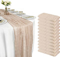 12 Pack Brown Cheesecloth Table Runner – 10FT x 12pcs Rustic Gauze Table Runners by HQ-SITE