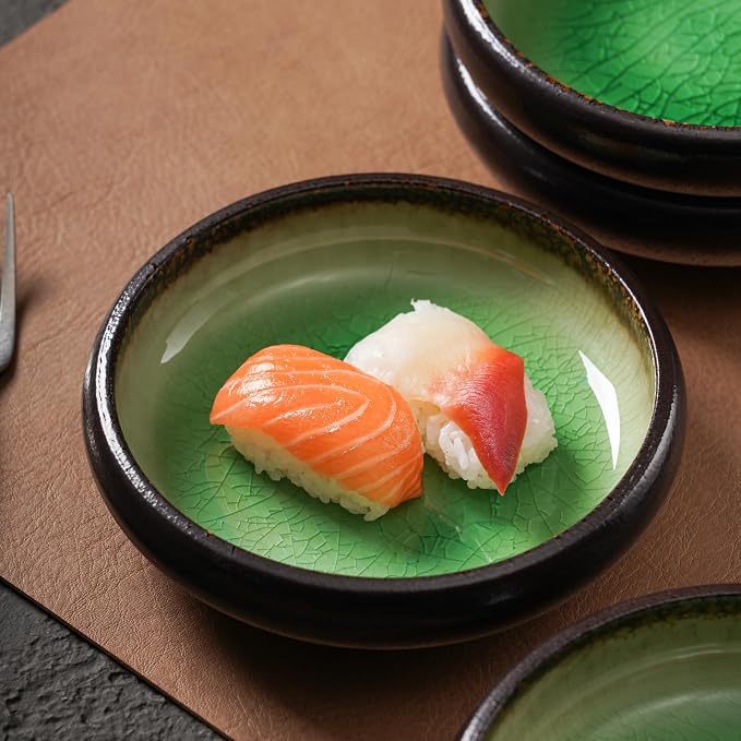 Uaral Japanese Salad Plate, Plates and Bowls Set, Stoneware Dish Set, Appetizer - Image 3